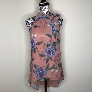 High-Low Mock Neck Blouse